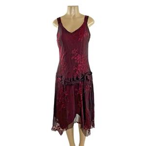 Vestido Y2K Vintage Talla 16 Terciopelo Seda Burnout Asimétrico Capricho Hada Grunge - Imagen 1 de 10