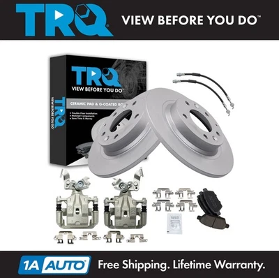 Kit de pastilhas de freio traseiro TRQ e rotor cerâmica premium revestido G para 2009-2013 Mazda 6 - Imagem 1 de 4