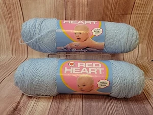 Red Heart Baby Fingering Yarn Baby Blue 2 Skeins E.255 1-3/4 oz. Same Dye Lot - Picture 1 of 4