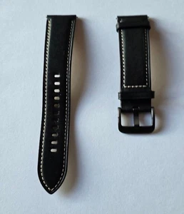 NUOVO OEM nero Samsung Galaxy Watch cinturino in pelle punto 22 mm GRANDE - ET-SLR84 - Foto 1 di 12