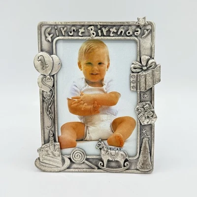 Marco de fotos de caballo hobby primer cumpleaños de metal color plata 3 1/2 X 5"" Foto 1 de 4