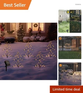 Außen Weihnachtsbeleuchtung 4m 5er LED Solar Gartenstecker  wetterfest Weihna... - Bild 1 von 11