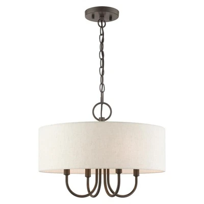 Livex Lighting 4 Light English Bronze Pendant Chandelier, 18 x 18 x 13.63 - Image 1 of 4