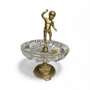 Kristallheber mit Putto Messing Vintage - Bild 1 von 5