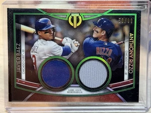 2020 Topps Tribute Dual Player Relics #DR-BR Anthony Rizzo Javier Baez /50 - Picture 1 of 2