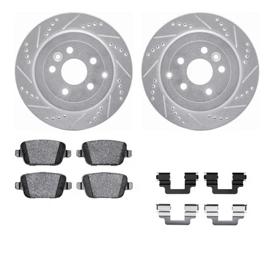 For Land Rover LR2 08-12 Drilled & Slotted Rear Brake Kit w Semi-Metalic Pads Foto 1 de 2