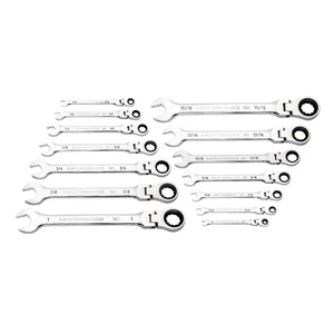 GearWrench 14 piezas 90 dientes 12 puntos cabeza flexible trinquete combinación llave SAE - Imagen 1 de 1
