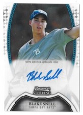 2011 Bowman Sterling Prospect Auto Blake Snell #BSP-BS Auto Tampa Bay Rays