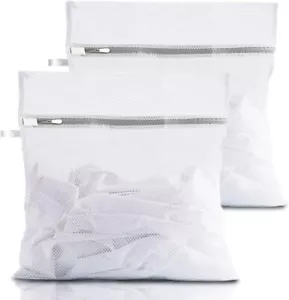 2-6x Zipped Mesh Laundry Bags for Washing Machine Wash Net Bag - Picture 1 of 5