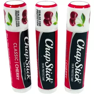 ChapStick / Chap Stick Classic Cherry Lip Balm - LOT of 3 - Picture 1 of 3