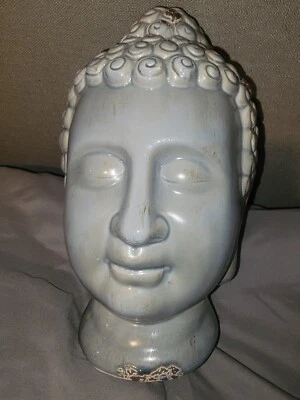 Estatua cabeza de Buda Shakyamuni de porcelana horno Ru budismo chino antiguo de 10 pulgadas Foto 1 de 4