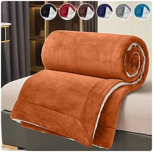 Sherpa Fleece Blanket Large Reversible Warm Sofa Bed Throws Queen Throw Twin US - Picture 1 of 62