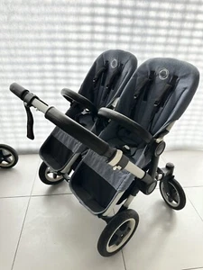 Bugaboo Donkey Duo Echtleder Griff & Bügelbezüge 4-teilig Ersatzset Schwarz - Bild 1 von 7