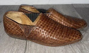Vintage Sesto Meucci of Florence Woven Leather Loafers Size 6.5 N Made In Italy - Picture 1 of 7