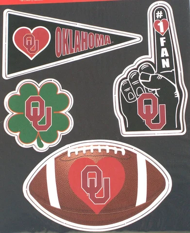 Aminco Oklahoma Sooners 4 Piece Magnet Set Cover