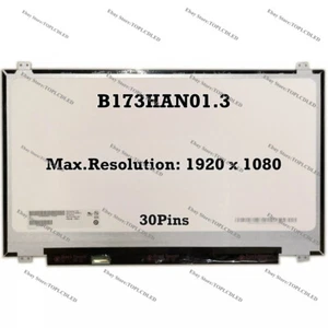 B173HAN01.3 17.3" 30Pins FHD 60Hz 72% NTSC LCD Écran Panneau Matrice Affichage - Afbeelding 1 van 1