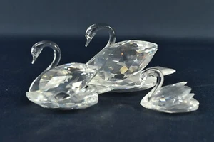 Set di 3 statuine Swarovski cigno cristallo uccellino ornamento dall'Austria - Foto 1 di 18