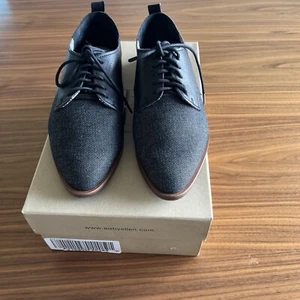 ED Ellen DeGeneres Leather Lace-up Oxford Shoes Kulver Black Womens 8 New - Bild 1 von 3