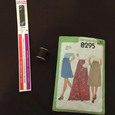 Brown double Knit fabric 60 x 58" Stretch Pattern skirt size 14 zipper - Image 1 of 3