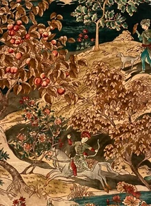 GP&J BAKER Ramayana Velvet Indigo Red Remnant New - Picture 1 of 1