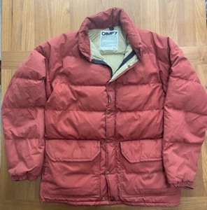 Vintage Camp 7 Down Jacket Burnt Orange Button Zip Size L Made USA Boulder CO 1 - Picture 1 of 9
