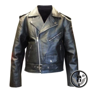 Mens American Genuine Leather Motorcycle Brando Perfecto Leather Biker Jacket - Picture 1 of 6