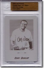 2004 Cory Dunlap Rookie Press Plate RC BGS 1/1 Printing Plate
