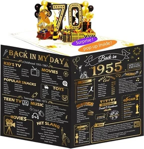 OLOSONG 70th Birthday Card for Men Women Funny 3D Pop Up 70th Birthday Gifts ... - Picture 1 of 6