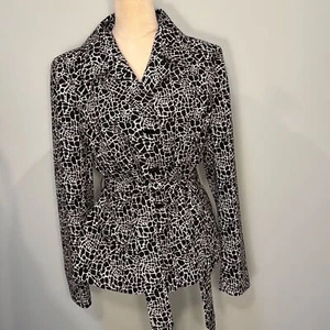 LE SUIT Essentials black and white patterned lightweight jacket Size 12 - Picture 1 of 5