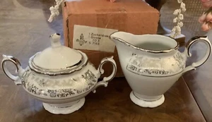 Vintage Winterling Bavaria WIG26, PLATINUM Floral Covered Sugar & Creamer - Picture 1 of 7