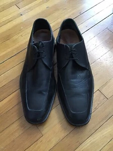 Zapatos de vestir Oxford Luxe Cole Haan para hombre 9 negros lisos, 100 % cuero, DEFECTOS - Imagen 1 de 6