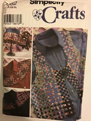 Simplicity CRAFTS UNCUT 7082 Sewing Pattern HAT SHIRT VEST WOMEN Uncut Opened - Image 1 of 4