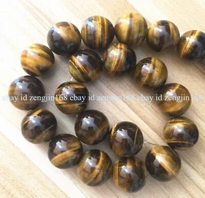 Genuine 6mm-20mm Natural Yellow Tiger's Eye Round Gemstone Loose Beads 15" AAA++ - Picture 1 of 11