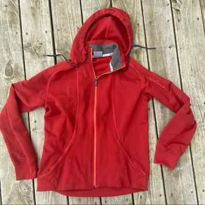  Chaqueta con capucha roja con cremallera completa Salomon para niños XL bolsillos con cremallera ropa deportiva Foto 1 de 4