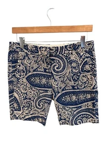 J. Crew Womens Paisley Stretch Cotton Shorts Size 2 Navy & White - Bild 1 von 7