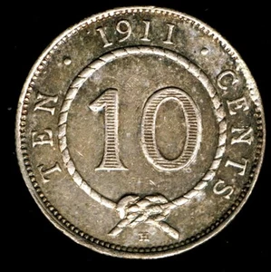 SARAWAK - 1O CENTS 1911 UNC KM# 9, PATINA - Picture 1 of 2