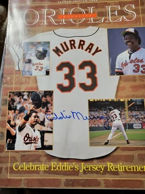 Eddie Murray Jersey Retirement  Program  Signed. Jsa Certified - Image 1 of 3