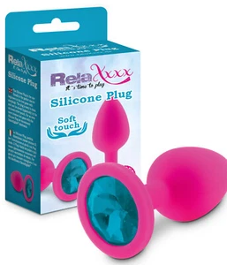 Anal Plug Buttplug Pink  Silikon mit Schmuckstein ca 7,2 cm lang Gr S - Bild 1 von 3