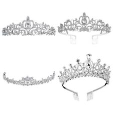 Women Kids Tiara Crowns with Comb Pins Imitation Crystal Glitter for