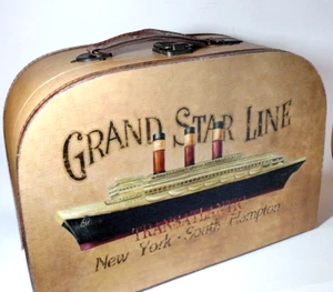 Grand Star Line Antique Style Display Carrying Suitcase - Picture 1 of 10