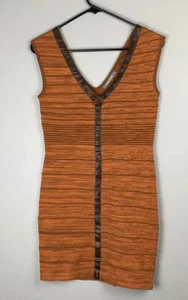 Abito Wow Couture arancione scollo basso a V taglio donna grande - Foto 1 di 4