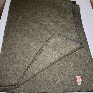Vintage 1954 Military Style grüne Armee Decke 115x80 cm Motecht Tür Etikett Mitte - Bild 1 von 8