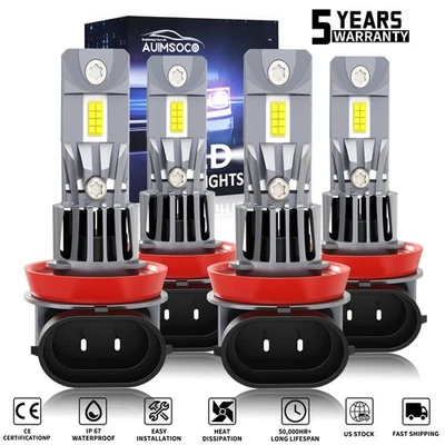 4X H9 H11 LED Headlight Bulbs Kit For Infiniti QX50 2014 2015 2016 2017 Foto 1 de 4