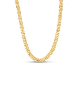 Olive & Chain 14k Gold Bismark Mesh Chain Necklace (14-24 inches, Men's Women's) - Picture 1 of 31