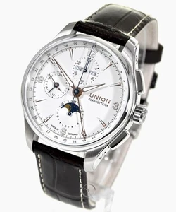 Union Glashütte Belisar cronógrafo fase lunar (sin usar) reloj para hombres - ¡14,1% de ahorro!* - Imagen 1 de 6