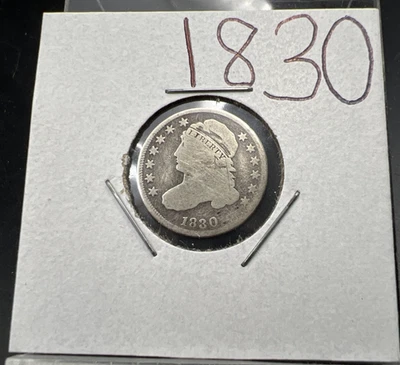 1830 10C Capped Bust Dime Average VG Very Good Details Decent - Image 1 of 4