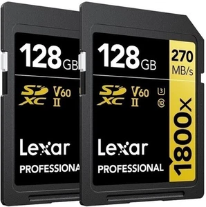 Lexar Professional 1800x SDXC UHS-II Card Gold Series 128GB - (2-Pack) - Afbeelding 1 van 9