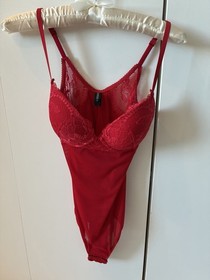 La Perla Red Women&rsquo;s Teddy Bodysuit Lingerie Size 34B Sheet And Lace