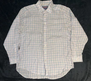 VINEYARD VINES MEN'S 100% LINEN BUTTON DOWN SIZE LARGE PINK BLUE WHITE PLAID - Picture 1 of 10
