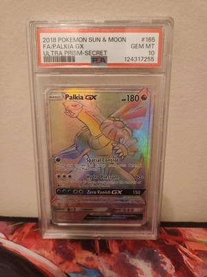 2018 POKEMON SUN & MOON ULTRA PRISM SECRET #165 FULL ART/PALKIA GX PSA 10 - Image 1 of 2